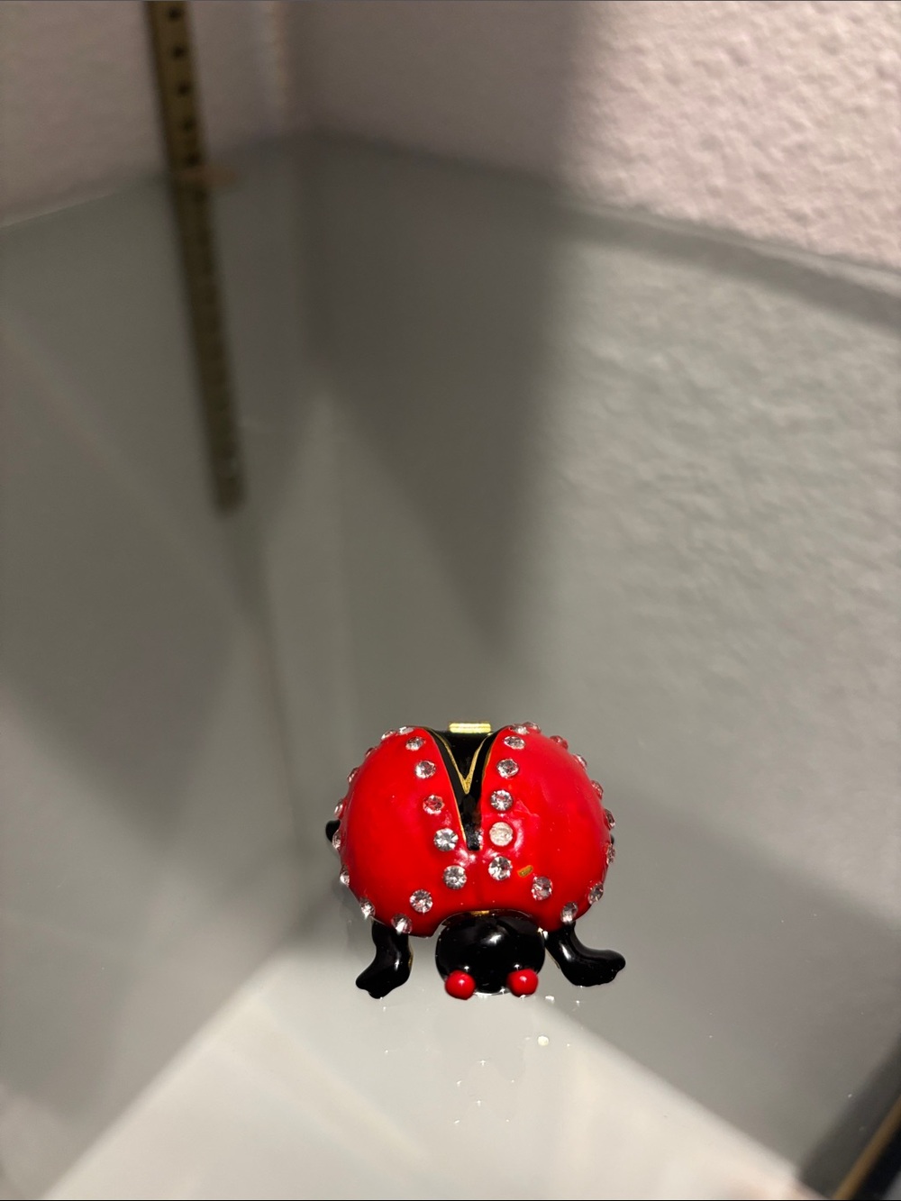 Red Crystal Ladybug Trinket Box